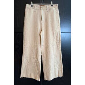 Judy Blue Women's High Rise Wide Leg Crop Jeans Size 9 Light Tan Wash Denim